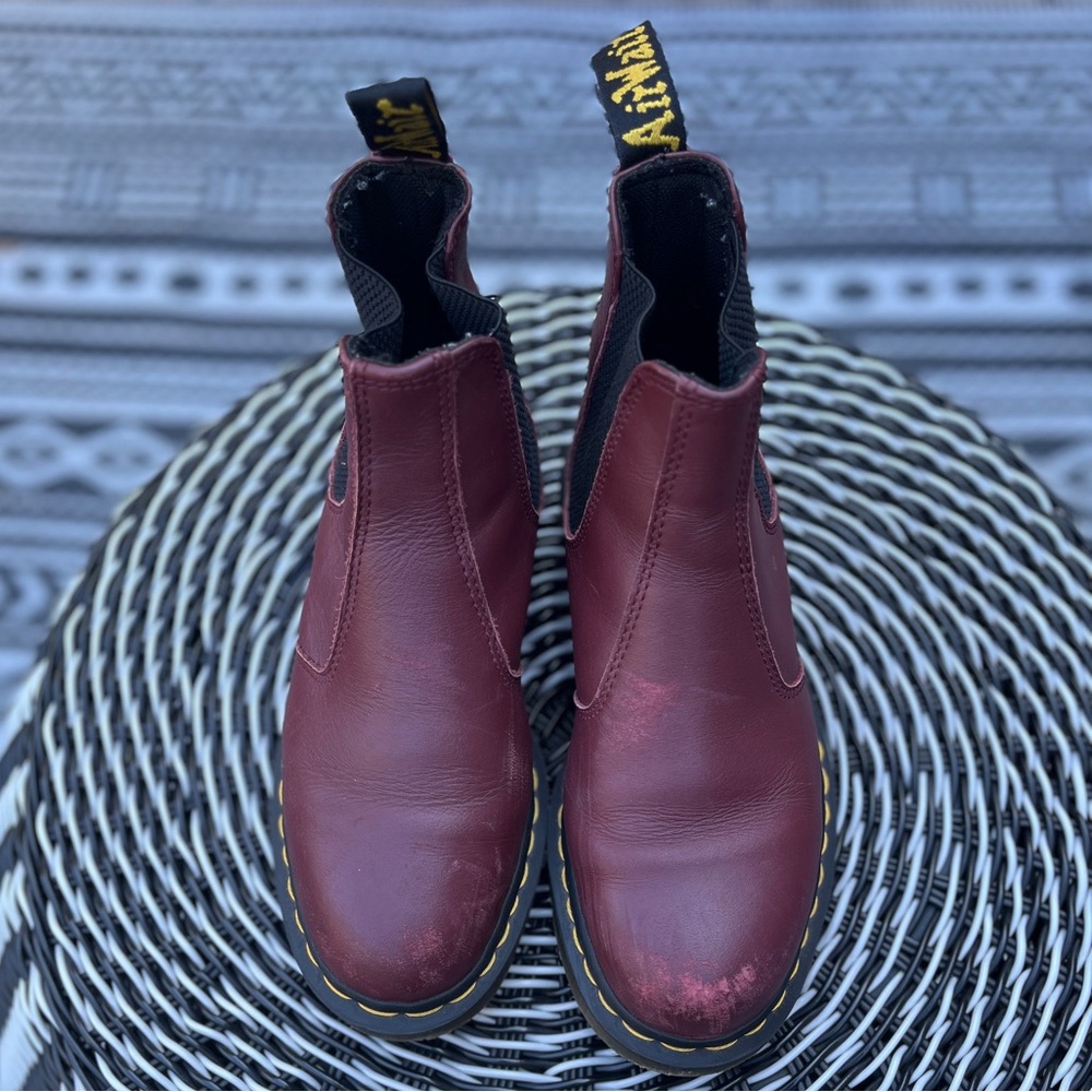 Dr. Martens Cherry Red Ankle Boots